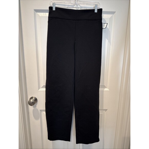Charter Club Black Cambridge Slim Straight Stretch Pull On Dress Pants 22W - Picture 1 of 15